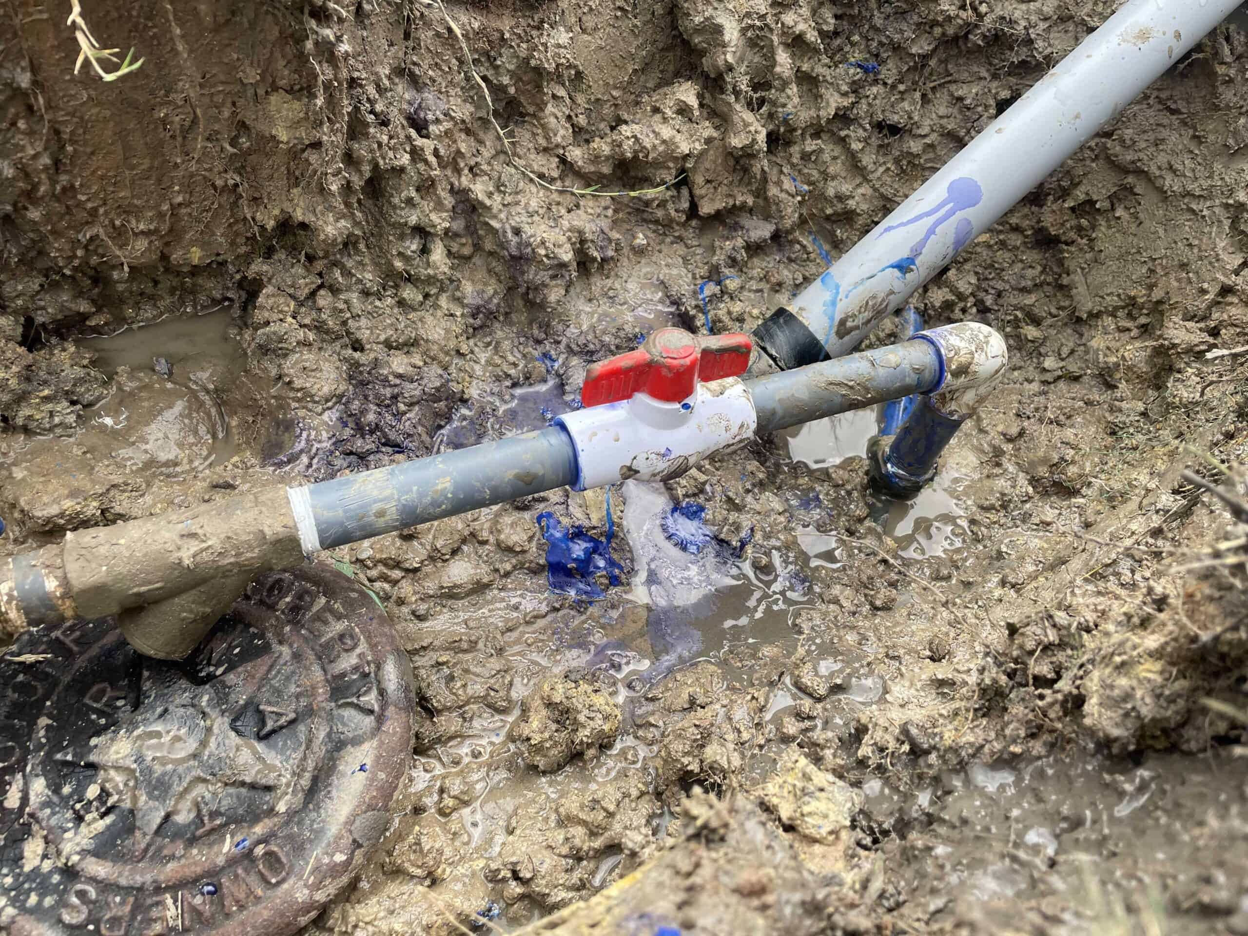 Sprinkler repair on water source pipe