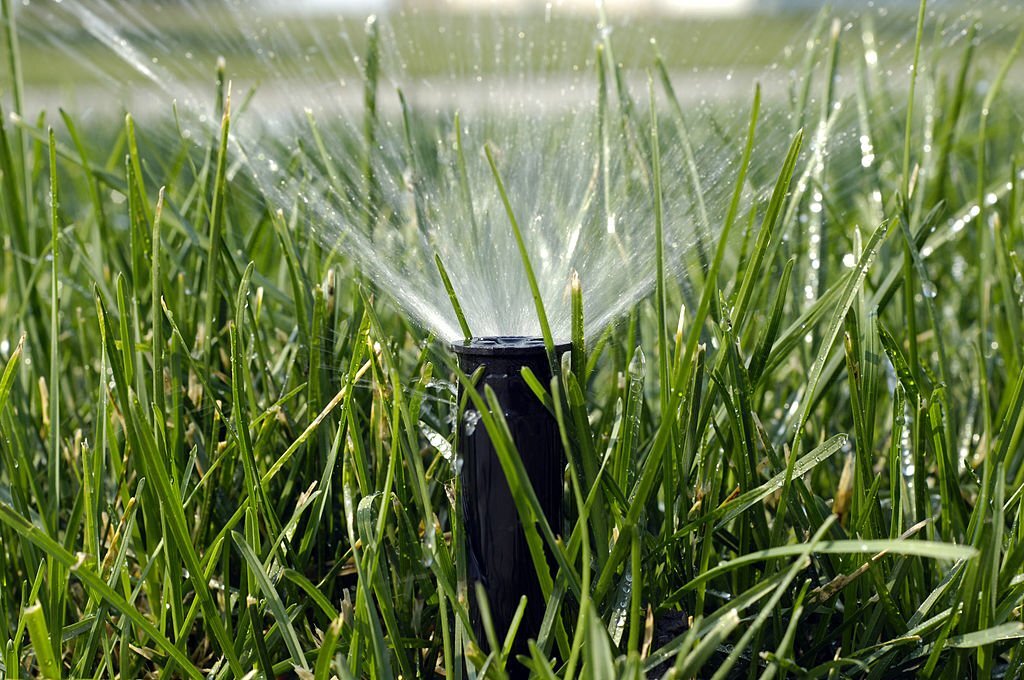 An underground pipe leak can stop your sprinkler from performing like this.