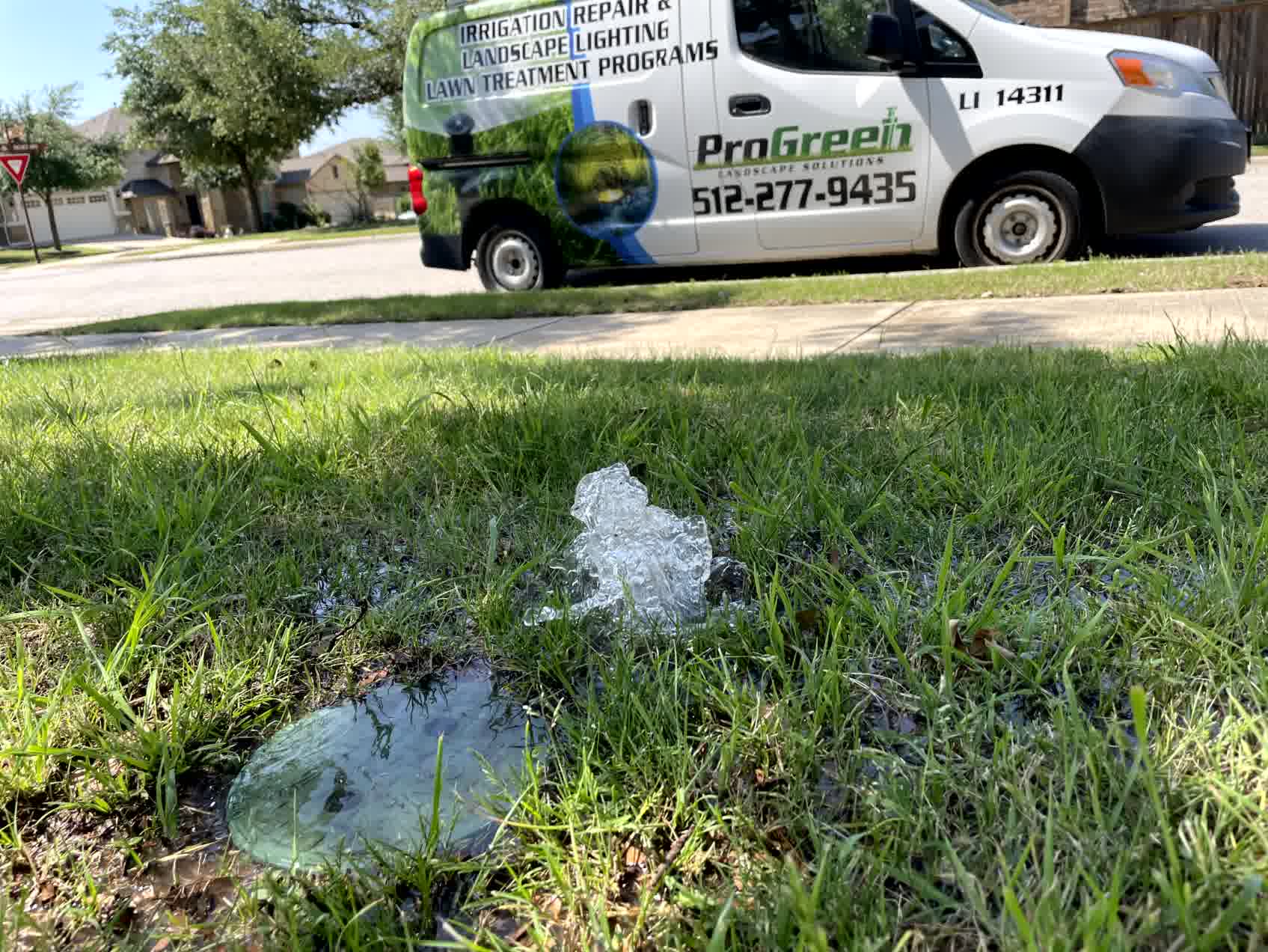 Major yard flooding due to an irrigation leak.
